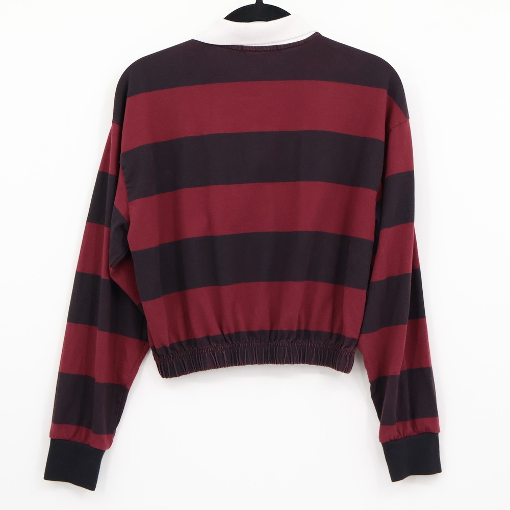 New York Striped Polo‎ Crop Top Women S Red Blue Preppy Academia Old Money Chic - Picture 3 of 13